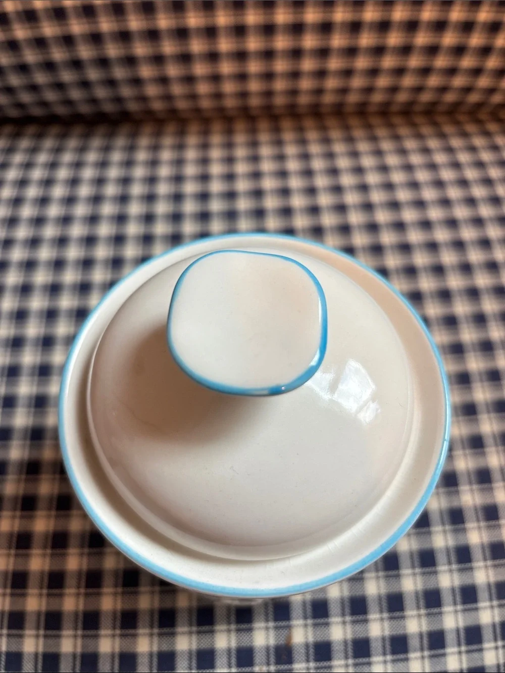 White Porcelain Lidded Canister homemade lavender soy candle